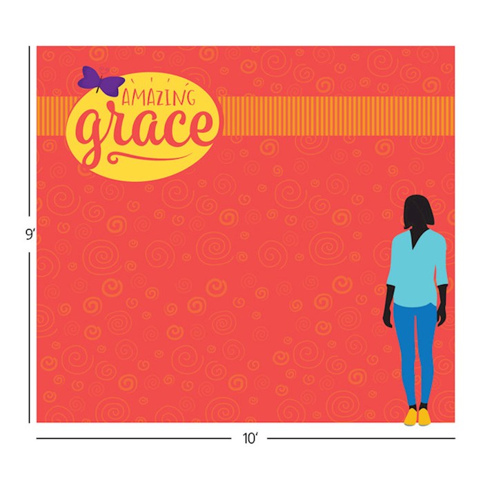 Team Family Year 1: Easter/Amazing Grace Photo-Op Fabric Backdrop (10&
