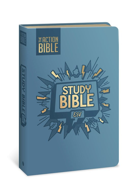 ESV The Action Bible Study Bible (Full Color)-Blue Leathersoft