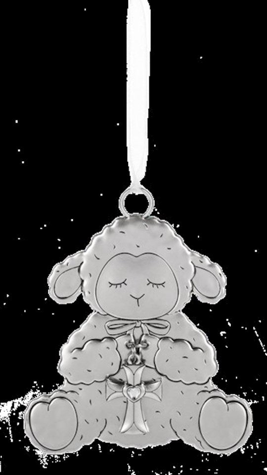 Ornament-Crib Cross Keepsake-Lamb (2.75" x 5.5")