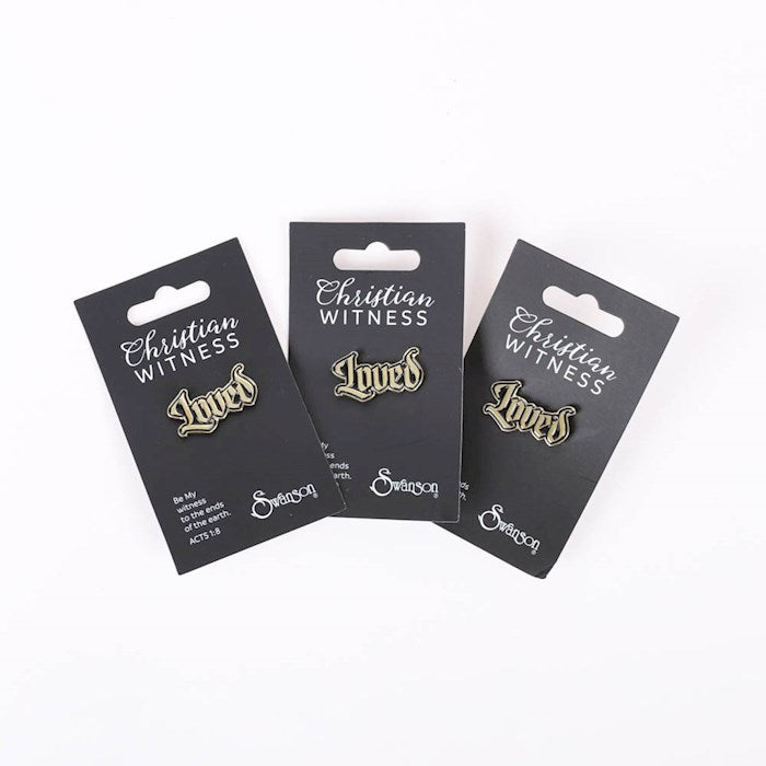 Lapel Pin-Loved-Gold (1 1/8") (Pack Of 3)