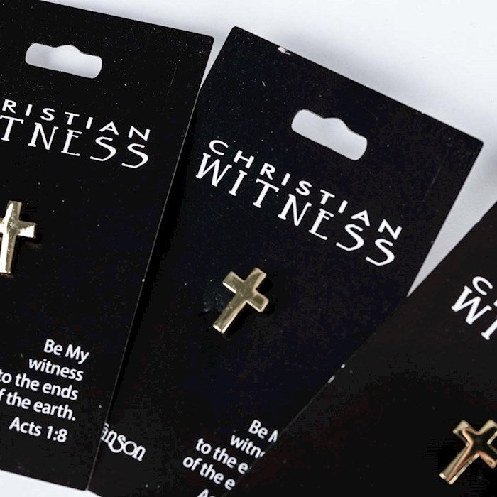 Lapel Pin-Simple Cross-Gold (1/2") (Pack Of 6)