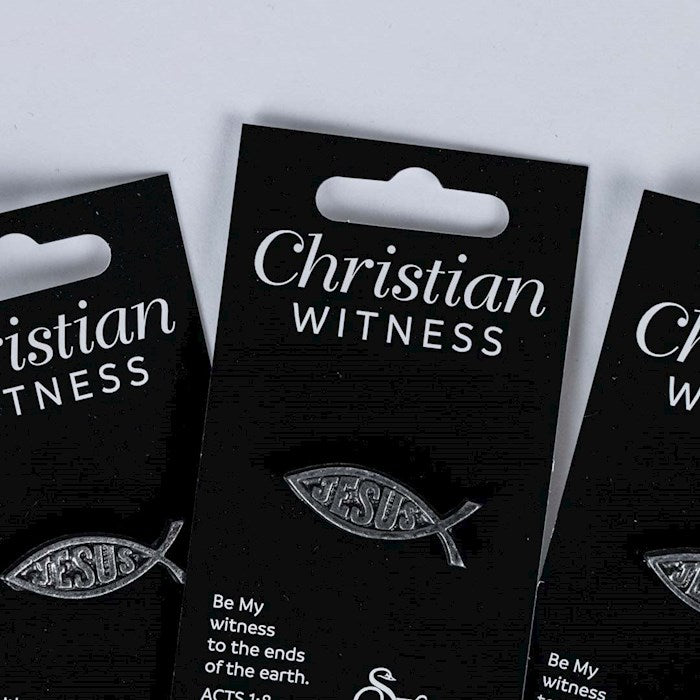 Lapel Pin-Jesus Fish-Silver (1 1/8") (Pack Of 6)