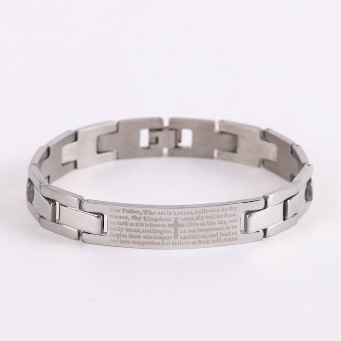 Bracelet-The Lords Prayer-Stainless-Silver (8.75")