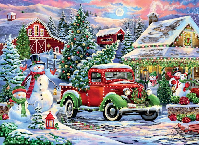 Jigsaw Puzzle-Christmas At The Farm W/Poster (1000 Piece Soft Touch)