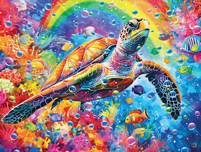Jigsaw Puzzle-Rainbow Sea W/Poster (500 Piece Soft Touch)