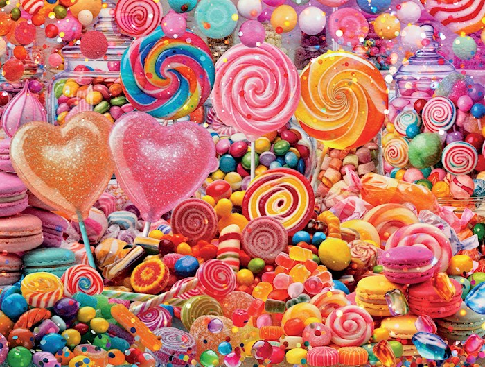 Jigsaw Puzzle-Candy Shop W/Poster (500 Piece Soft Touch)