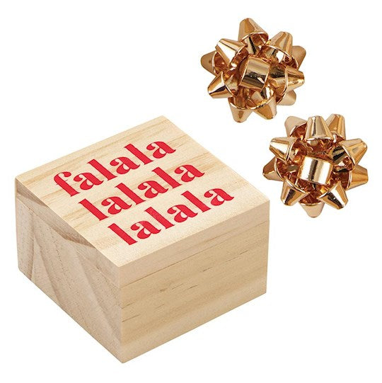 Earrings-Fal La La/Gold Bows In Treasure Box (
