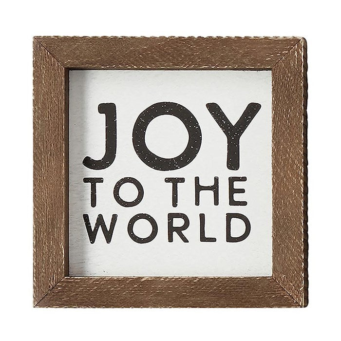 Mini Wall Sign-Joy To The World (6"SQ)