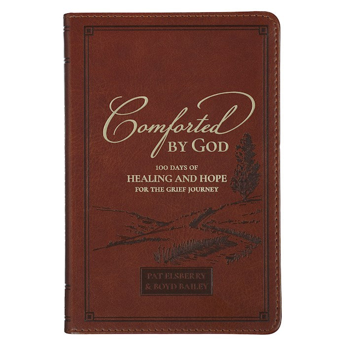 Comforted By God-Honey Brown Faux Leather