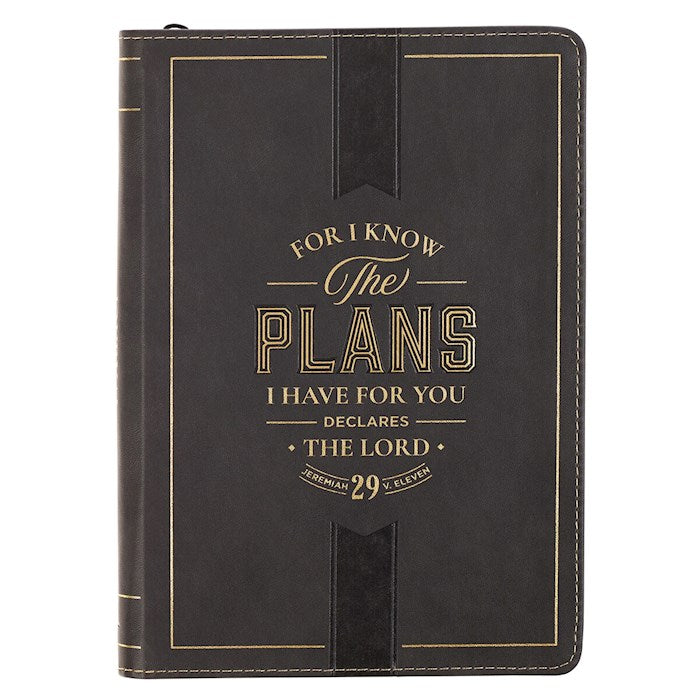 Journal Classic W/ Zip-I Know the Plans Jer. 29:11-Black