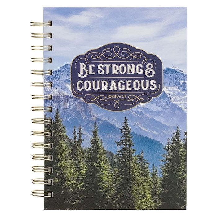Journal-Be Strong &amp; Courageous (Joshua 1:9)-Trees Spiral Wirebound