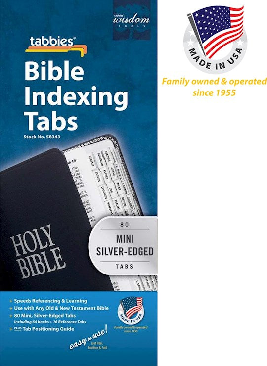 Bible Tab-Mini Tabs-Old &amp; New Testament-Silver
