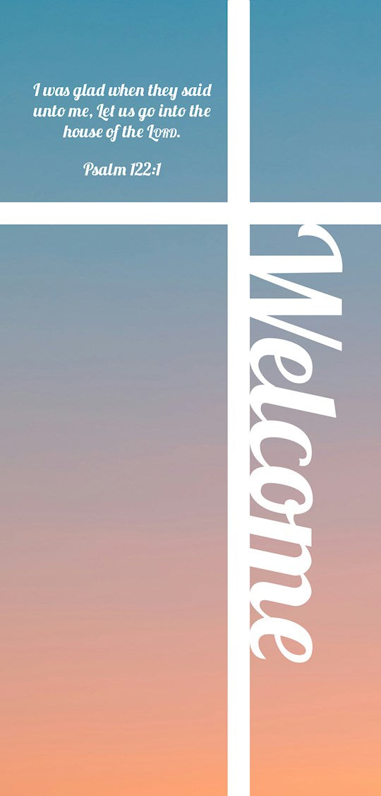 Guest Card-Welcome: I Was Glad When They Said (Psalm 122:1 KJV) (Pack Of 50)