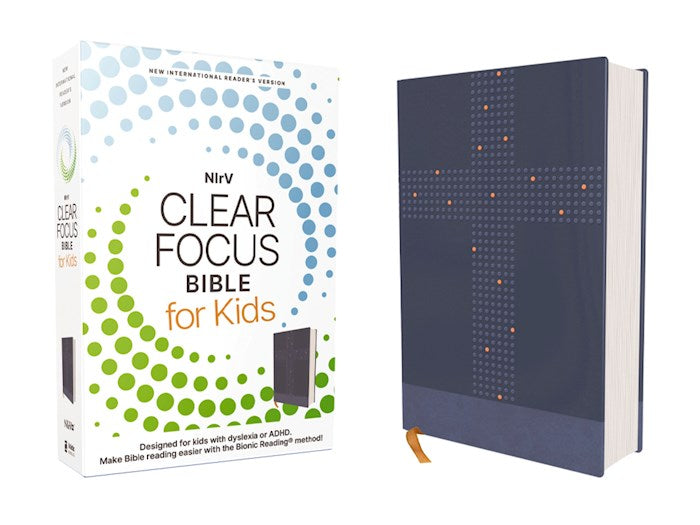 NIrV Clear Focus Bible For Kids-Blue Leathersoft