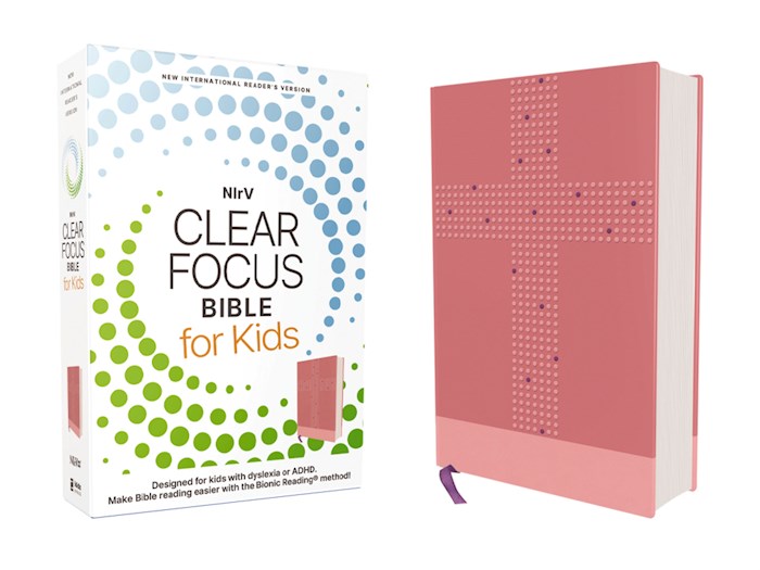 NIrV Clear Focus Bible For Kids-Pink Leathersoft
