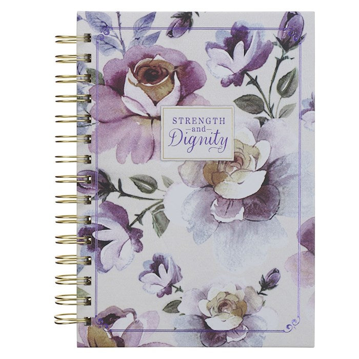 Journal Wirebound-Strength &amp; Dignity Prov. 31:25-Purple Floral