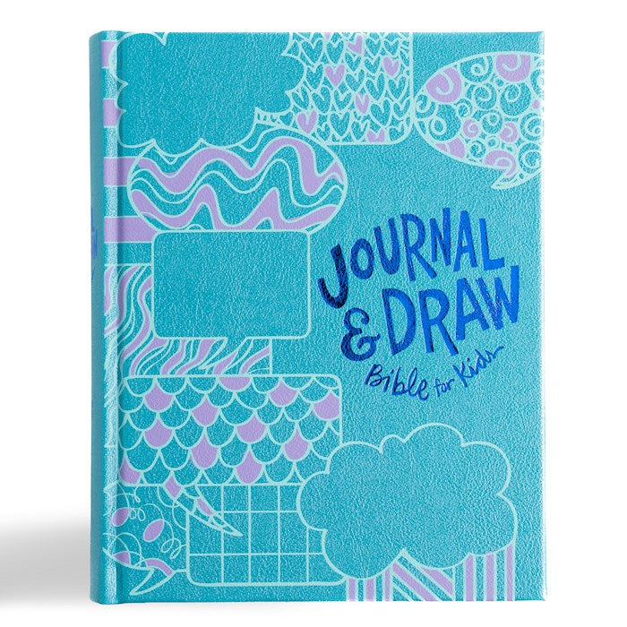 CSB Journal And Draw Bible For Kids-Teal LeatherTouch Over Board