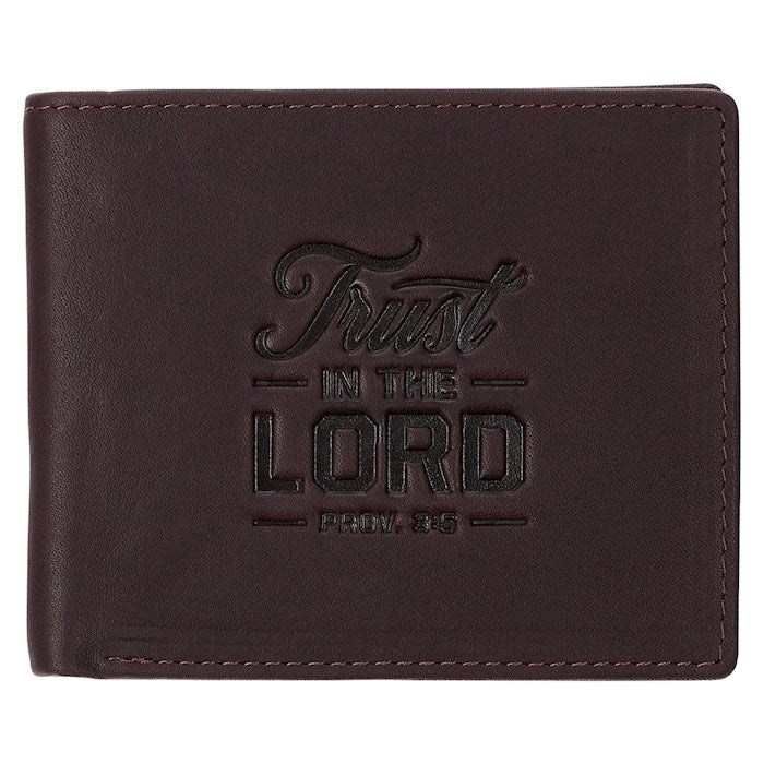 Wallet-Leather-Trust in the Lord Prov. 3:5-Brown