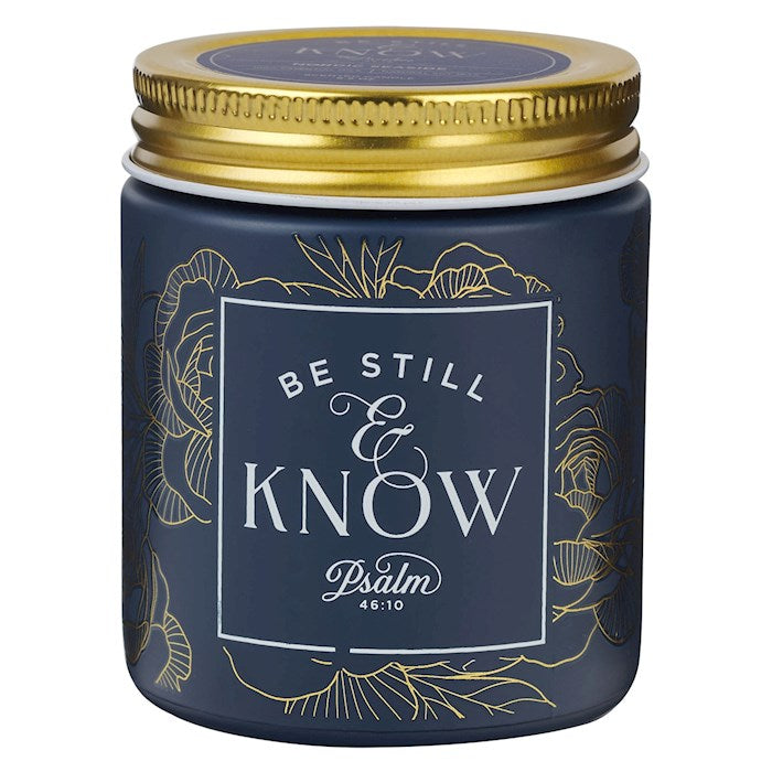 Candle-Be Still &amp; Know-Golden Rose Nordic Seaside (Psalm 46:10) (6.5 Oz)-Glass w/Metal Lid