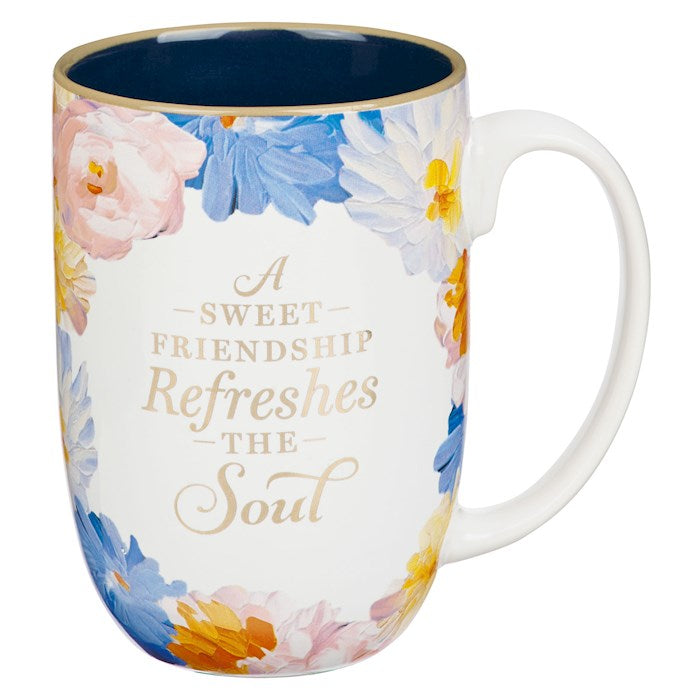 Mug-A Sweet Friendship Refreshes The Soul-Watercolor Garden Ceramic