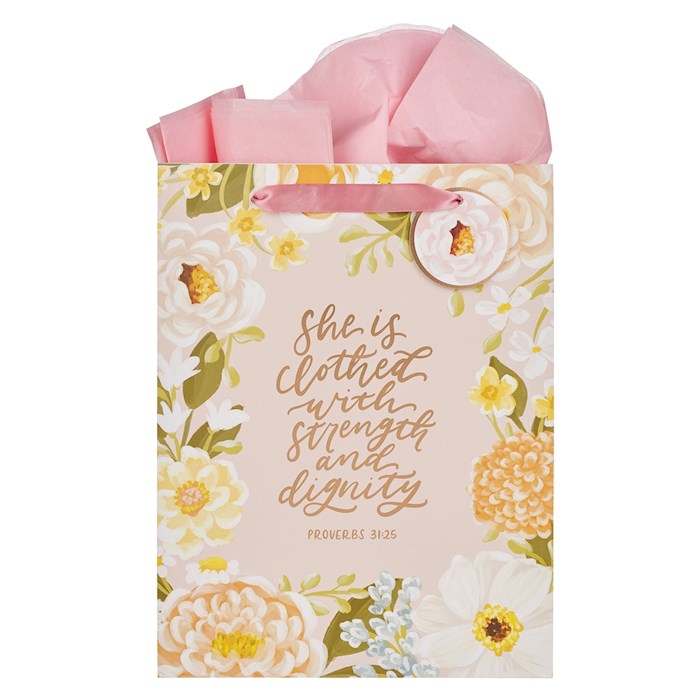 Gift Bag-Large Portrait-Strength &amp; Dignity Prov. 31:25
