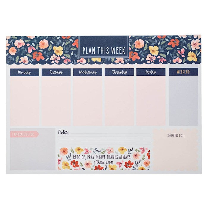 Undated Weekly Planner-Rejoice Always 1 Thess. 5:16-18