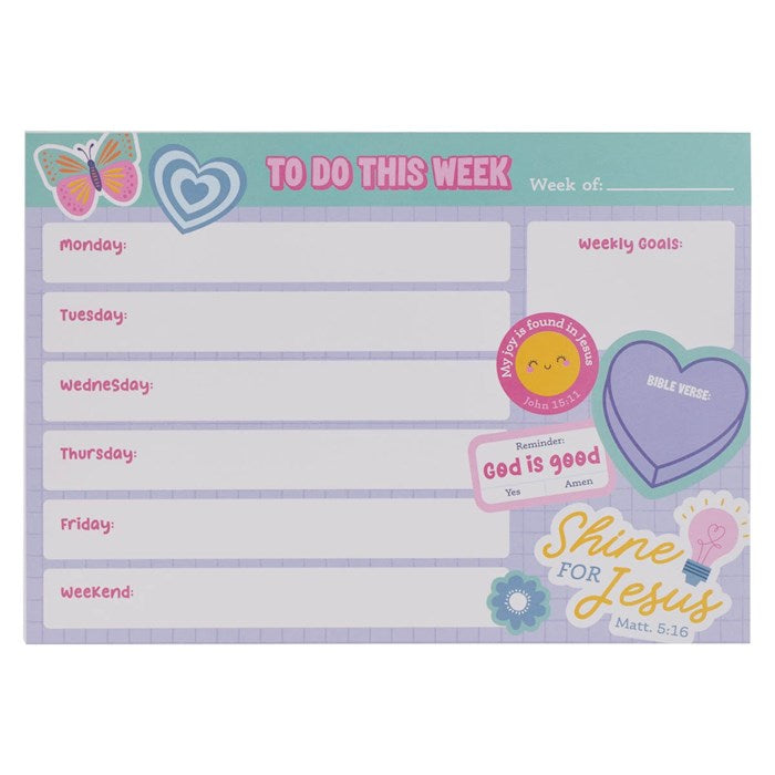 Undated Weekly Planner-Shine For Jesus Matt. 5:16