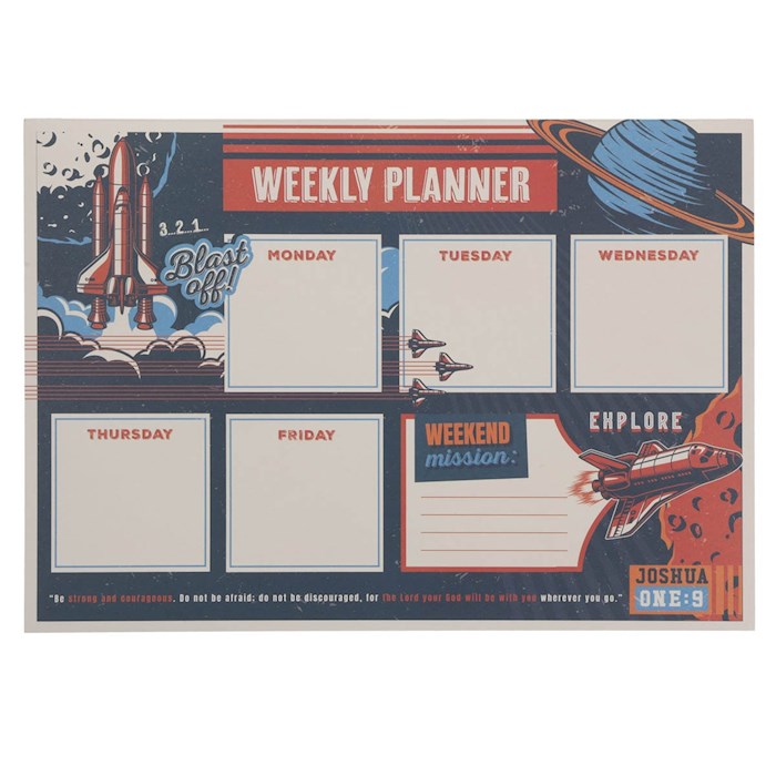 Undated Weekly Planner-Strong and Courageous Josh. 1:9