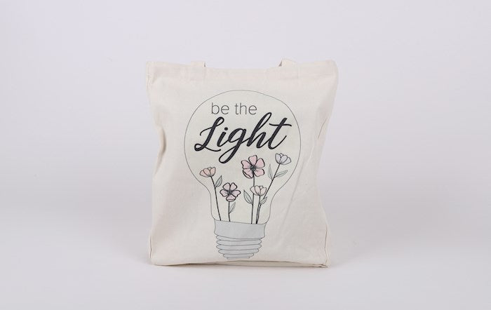 Tote-Be The Light-Cotton (16.25" x 13.25 X 4.5" plus 9.5" handle)