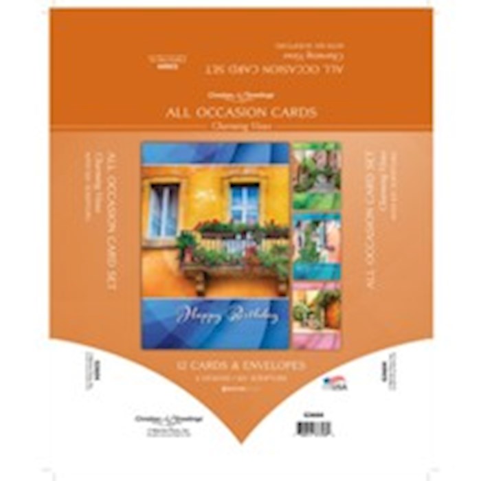 Boxed Card-Charming View Assorted All Occasion (KJV) (Box Of 12)