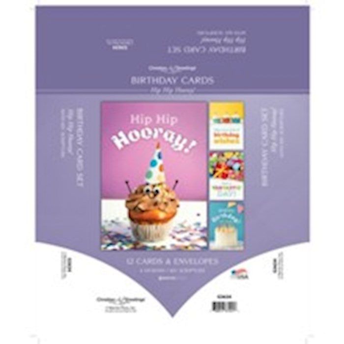 Boxed Card-Hip Hip Hooray! Assorted Birthday (KJV) (Box Of 12)