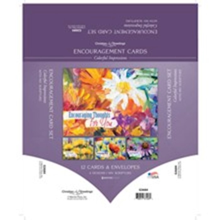 Boxed Card-Colorful Impressions Assorted Encouragement (NIV) (Box Of 12)
