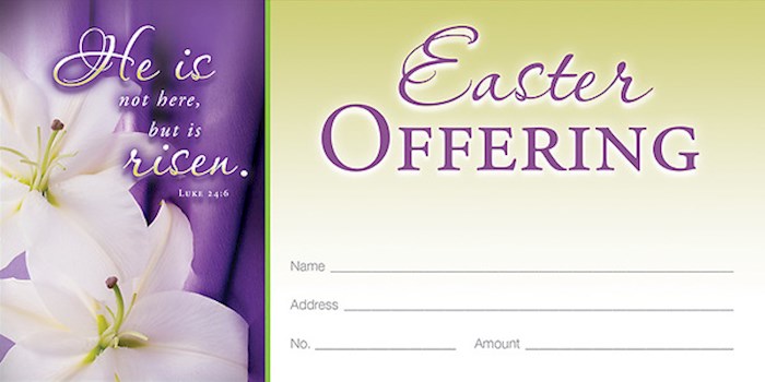 Offering Envelope-He Is Not Here/Easter (Luke 24:6 KJV) (Pack Of 100)