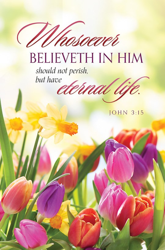 Bulletin-Whosoever Believeth In Him/Easter (John 3:15 KJV) (Pack Of 100)