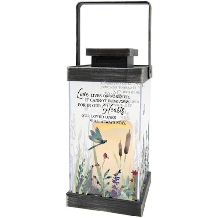 Lantern w/Flameless LED Candle &amp; Timer-Love Lives On (4.75" X 13" x 7.75")