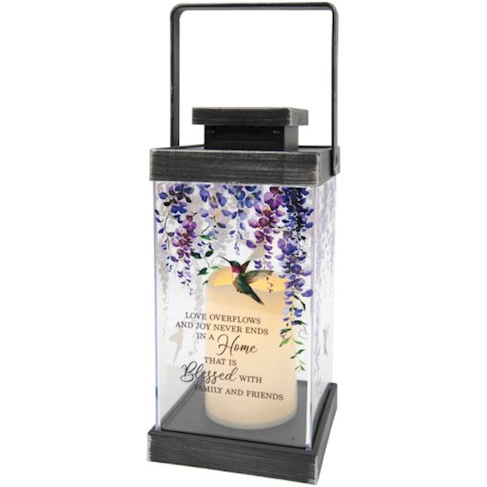 Lantern w/Flameless LED Candle &amp; Timer-Home That Is Blessed (4.75" x 13" x 7.75")