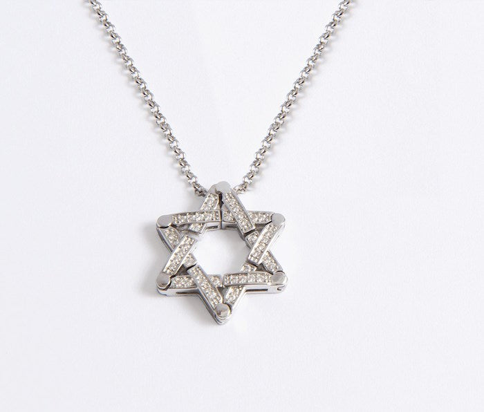 Necklace-Transforming Butterfly Star Of David-22" Chain (