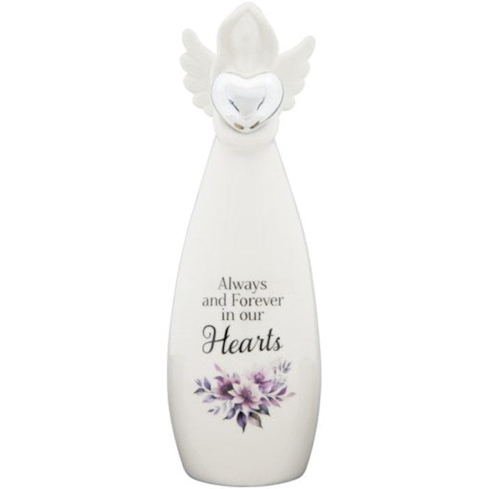 Figurine-Always And Forever In Our Hearts Porcelain Angel (2.75" X 8.5" ) (