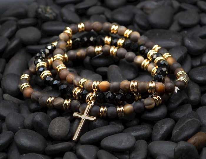 Bracelet-Eden Merry-Cross-Three Strand-Neutrals