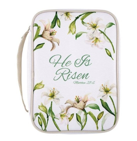 Bible Cover-He Is Risen (Matthew 28:6) (7" x 10" x 2")