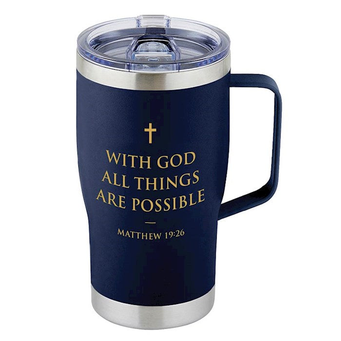 Tumbler-With God All Things Are Possible (Matthew 19:26) (20 Oz)-Stainless Steel
