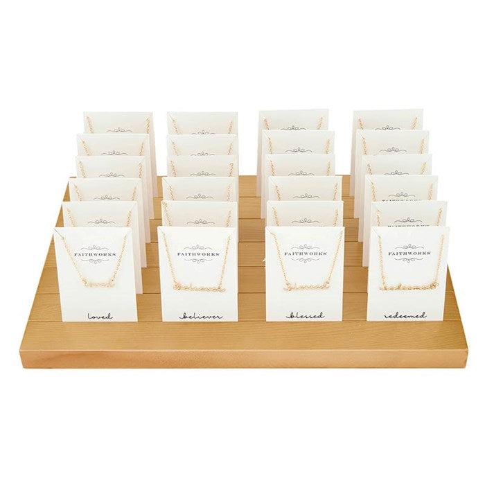 Necklace-Word Filled Display (4 Asst) (24 Pcs) (15" w/ 2" Extender) (PKTG)