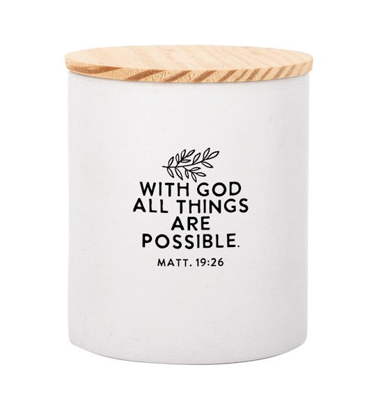 Canister-With God All Things Are Possible W/ Lid