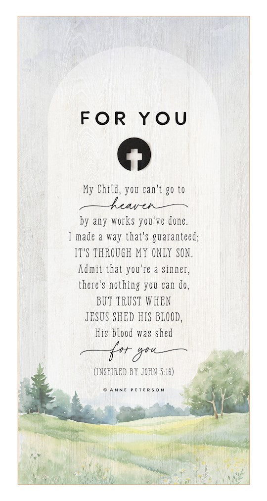 Plaque-Black Wood Emblem-For You (6.75 x 13.625)