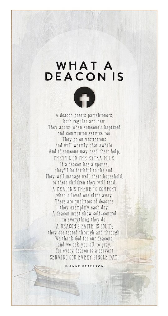Plaque-Black Wood Emblem-What A Deacon Is (6.75 x 13.625)