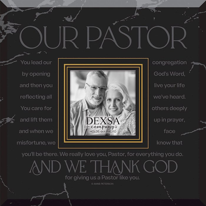 Glass Photo Frame-Our Pastor (12 x 10) (Holds 4 x 6 Photo)