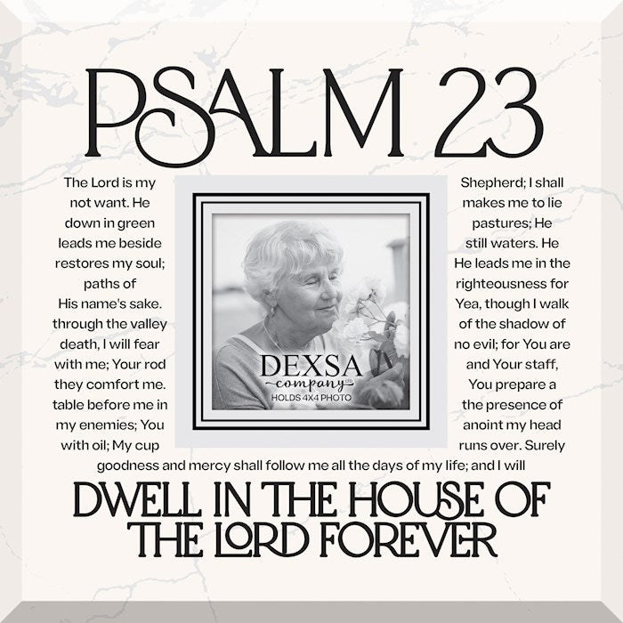 Glass Photo Frame-Psalm 23 (12 x 10) (Holds 4 x 6 Photo)