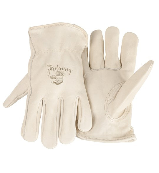 Gloves-Unlined-I Dig Gardening-White (Large)