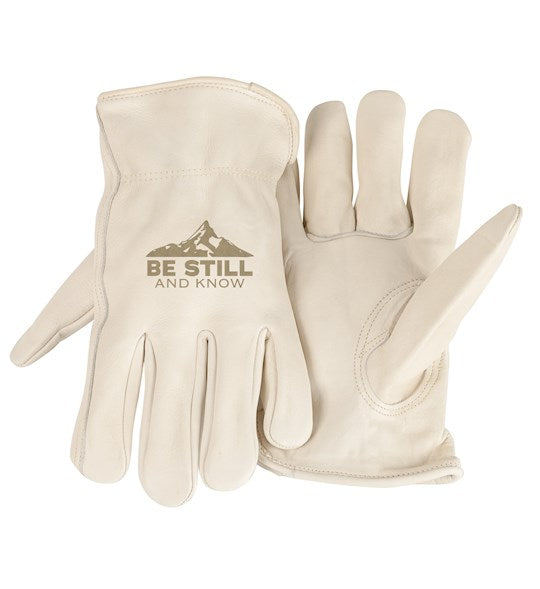 Gloves-Unlined-Be Still &amp; Know-White(X-Large)