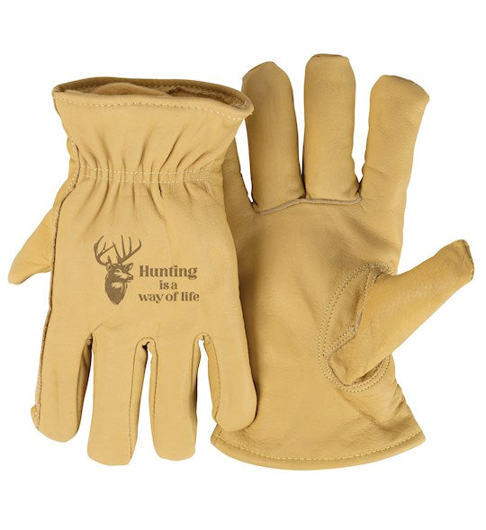 Gloves-3M Thinsulate-Hunting Is A Way Of Life-Tan (Large)